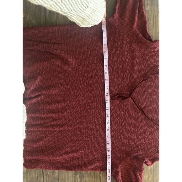 Left of Center Anthropologie Maroon Red Flannel Contrast Panels Size XL Cozy - Picture 8 of 9